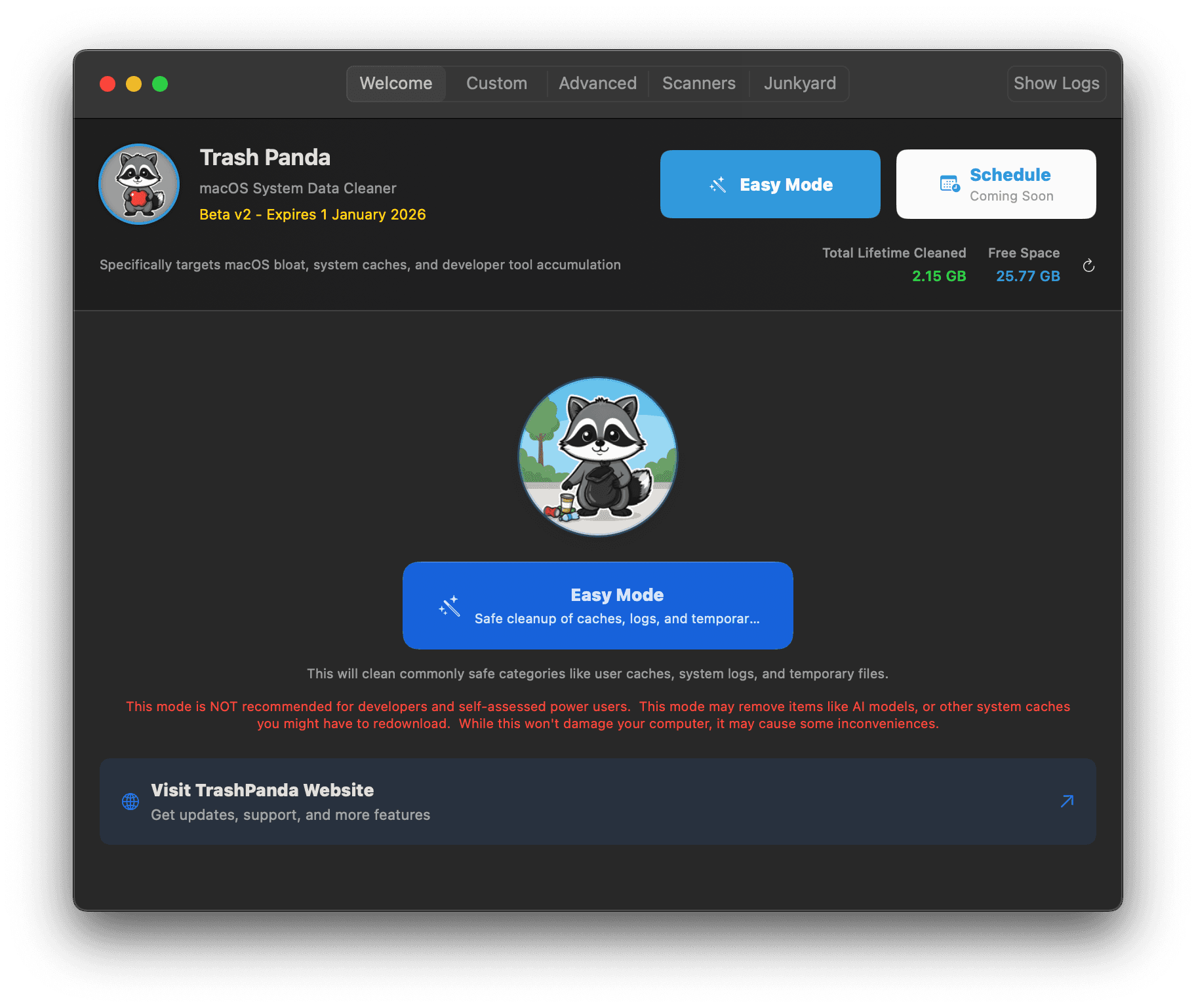 One-Click Easy Mode for Beginners